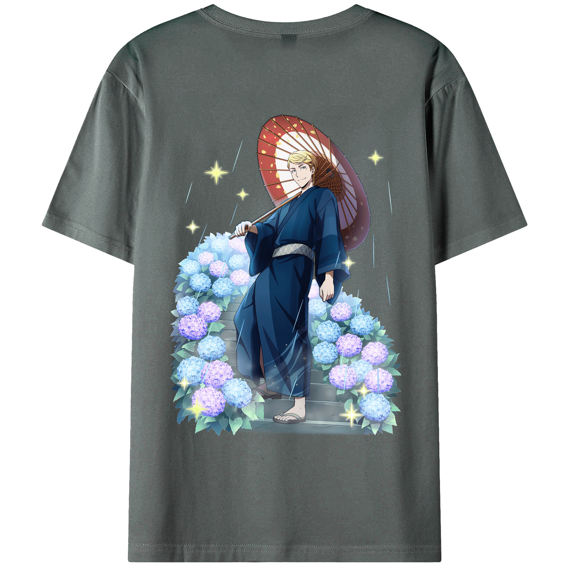 （画像用） 文豪ストレイドッグス Bungo Stray Dogs 綿100％ メンズ半袖Tシャツ（バックプリント） 通気性